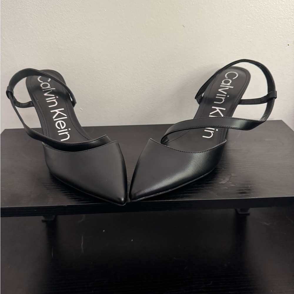 Calvin Klein Black Pointed Toe Heels
